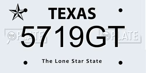 5719GT Texas License Plate