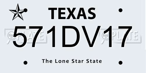 571DV17 Texas License Plate