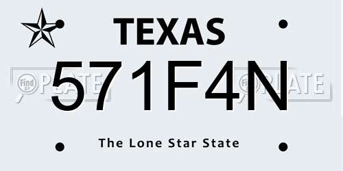 571F4N Texas License Plate