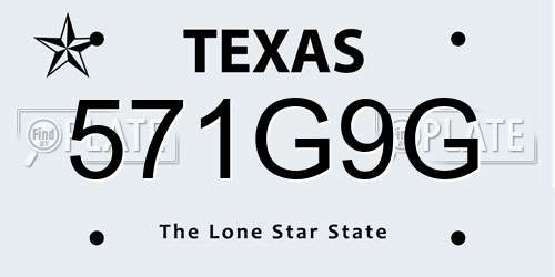 571G9G Texas License Plate