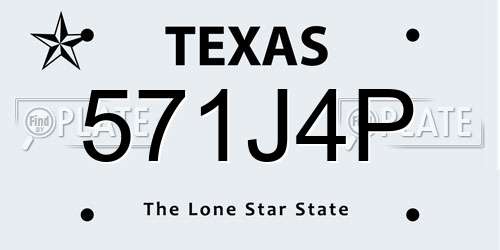 571J4P Texas License Plate