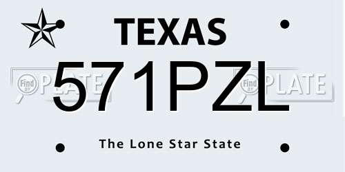 571PZL Texas License Plate