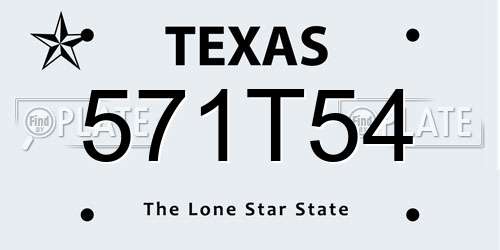 571T54 Texas License Plate