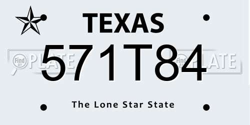 571T84 Texas License Plate