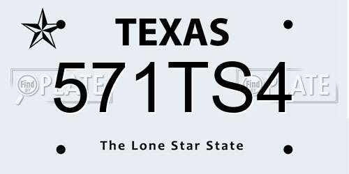 571TS4 Texas License Plate