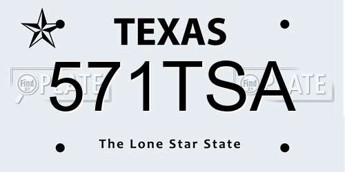 571TSA Texas License Plate