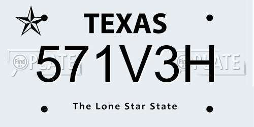 571V3H Texas License Plate