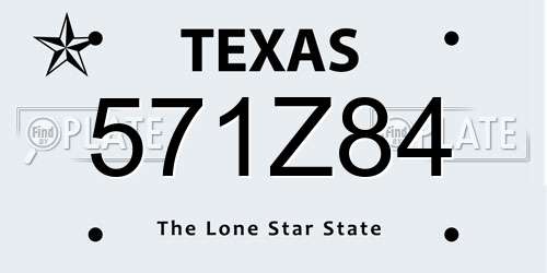 571Z84 Texas License Plate