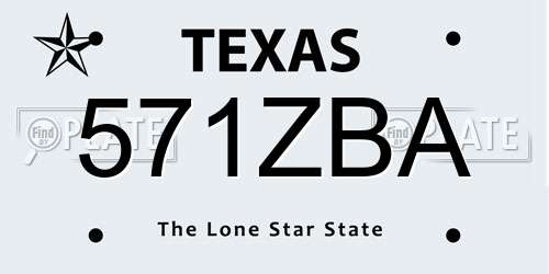 571ZBA Texas License Plate