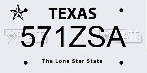 571ZSA Texas License Plate