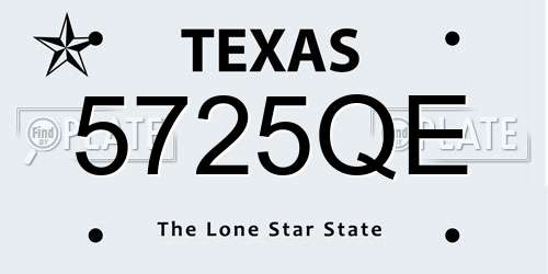 5725QE Texas License Plate