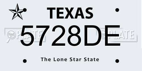 5728DE Texas License Plate