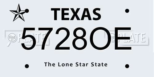5728OE Texas License Plate
