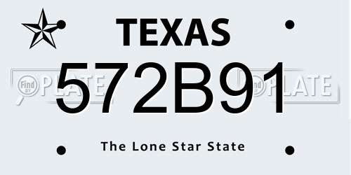 572B91 Texas License Plate