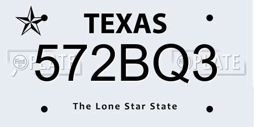 572BQ3 Texas License Plate