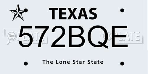 572BQE Texas License Plate