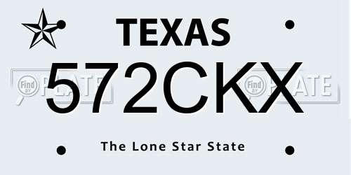 572CKX Texas License Plate