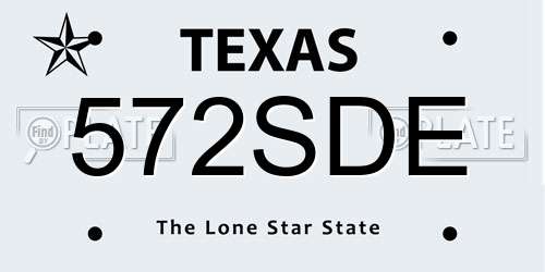 572SDE Texas License Plate