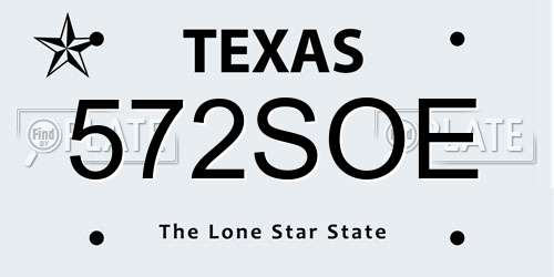 572SOE Texas License Plate