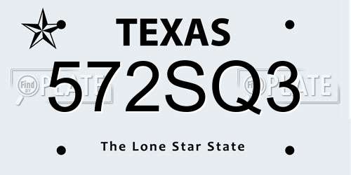572SQ3 Texas License Plate