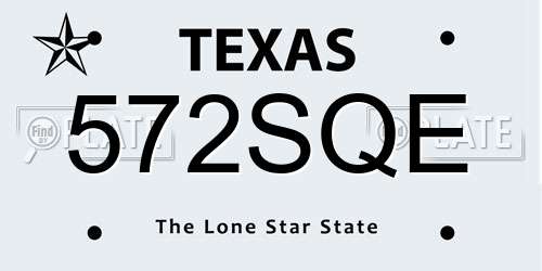 572SQE Texas License Plate