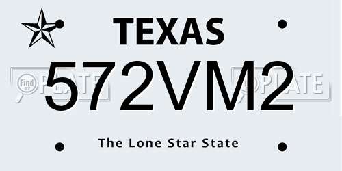 572VM2 Texas License Plate