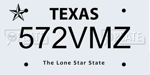 572VMZ Texas License Plate