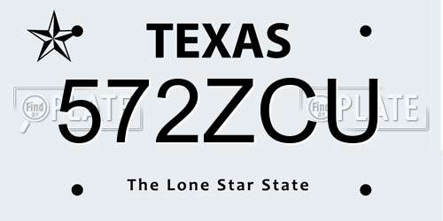 572ZCU Texas License Plate