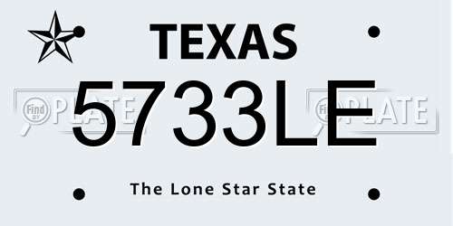 5733LE Texas License Plate