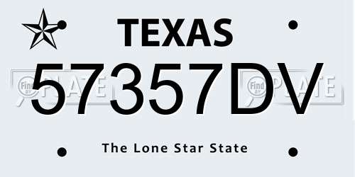 57357DV Texas License Plate