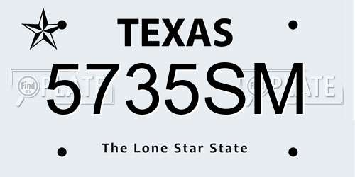 5735SM Texas License Plate