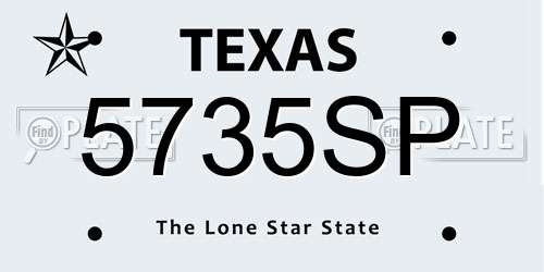 5735SP Texas License Plate