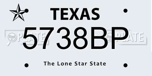 5738BP Texas License Plate
