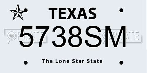 5738SM Texas License Plate