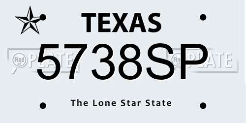 5738SP Texas License Plate