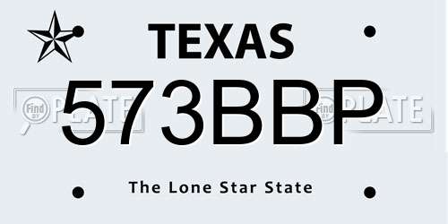 573BBP Texas License Plate