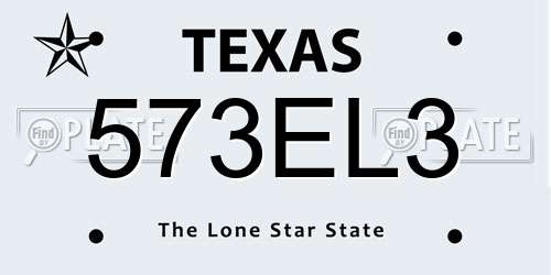 573EL3 Texas License Plate