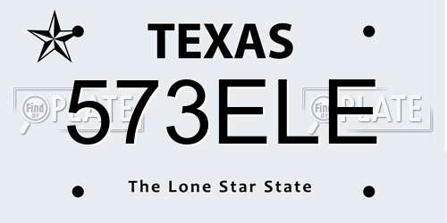 573ELE Texas License Plate