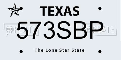573SBP Texas License Plate