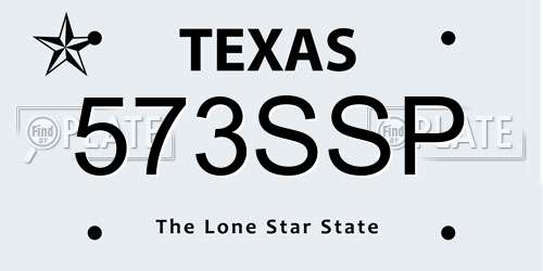 573SSP Texas License Plate