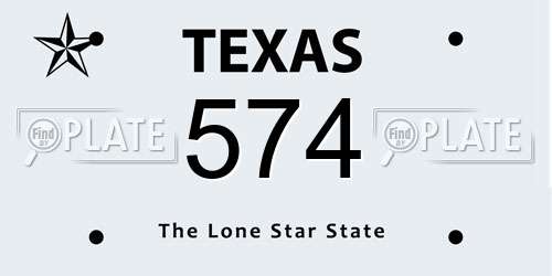 574 Texas License Plate