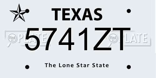 5741ZT Texas License Plate