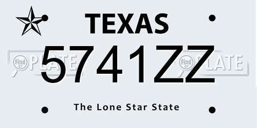 5741ZZ Texas License Plate