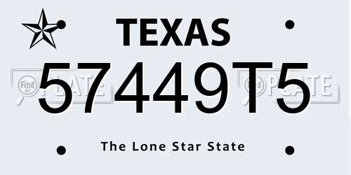 57449T5 Texas License Plate