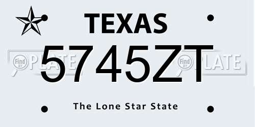 5745ZT Texas License Plate