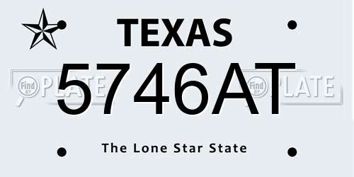 5746AT Texas License Plate