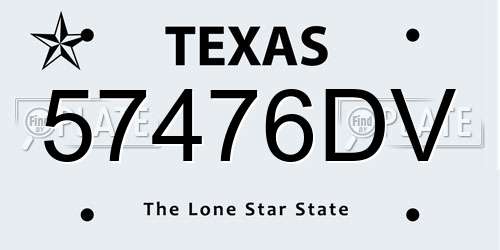 57476DV Texas License Plate