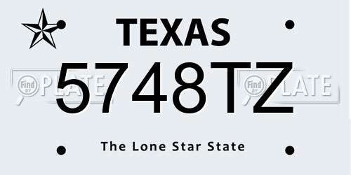 5748TZ Texas License Plate