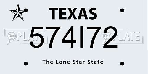 574I72 Texas License Plate