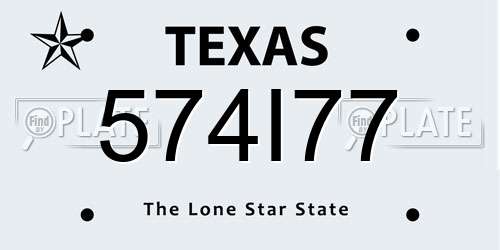 574I77 Texas License Plate